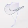 Sombreros de Vaquero con Lentejuelas Transfronterizos, Sombreros de Fiesta Estilo Western, Disfraces de Festival y Escenario para Adultos y Niños, Stock Listo del Fabricante