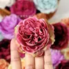 Cabeças de Flores de Peônia Artificiais, Peônias Grandes Vintage, Flores de Rosa, Decorações de Parede de Flores para Casamento, Acessórios de Flores Artificiais Atacado