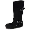 Botas largas desmontables de diseño único para mujer, verano 2026, con plataforma gruesa, que aumentan la altura, botas retro de moda con cordones, zapatos de corte bajo de una sola pieza