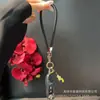 Presente Ano Novo Zodíaco Lanyard para Celular Couro Pônei Cor Sólida Tira de Couro Versátil Pingente de Bolsa Chaveiro Tira de Corrente para Celular