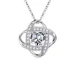 Accesorios de Joyería Transfronterizos Más Vendidos Collar con Colgante de Trébol de Cuatro Hojas Cadena para Clavícula de Corazón Eterno Joyería al por Mayor Exquisita