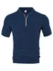 2025 Venta Caliente Transfronteriza Nuevo Polo Jacquard Multicolor Media Cremallera Manga Corta Top Verano Casual para Hombre Salir