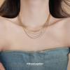 Collar multicapa de metal galvanizado en oro real estilo europeo y americano estilo frío cadena de clavícula nicho simple collar versátil al por mayor