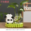 Decoração de Casa Estilo Chinês Panda Rabanete Verde Vaso Hidropônico Arranjo de Flores Vidraria Decoração de Mesa Vaso de Planta Presente