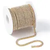 Cadena de Garra de Perla Cifrada Color AB de 2 mm a 6 mm Cadena de Garra con Strass Base Dorada y Plateada Taladro de Garra Cadena Pegatina para Teléfono Móvil DIY Venta al por Mayor