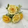 Flor Artificial Flor de Primavera Champagne Rosa Comércio Exterior Flor Falsa Rosa Flor de Seda Decorativa de Alta Qualidade Flor para Mesa de Jantar Flor Flor Flor Pente de Flor Flor