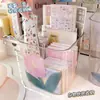 Bonito Cubo de Basura Pequeño de Escritorio para Uso Doméstico, Pecera Pequeña Acrílica Transparente para Pez Betta, Contenedor de Almacenamiento Cuadrado para Basura