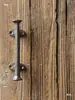 Manija de Puerta de Hierro Fundido Estilo Retro Europeo para Patio Exterior Jardín Puerta de Madera Armario Decorativa Manija de Hierro Pestillo