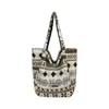 Bolsa Tote de Lã de Cordeiro Estilo Étnico Retrô para Mulheres, Nova Bolsa de Mão de Grande Capacidade Dupla Face, Bolsa de Pelúcia Estilo Preguiçoso