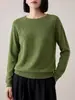 Suéter de punto trenzado de alta gama para mujer para primavera y otoño, hecho de seda de hielo y Tencel, sin costuras, de corte holgado, estilo francés, top básico casual