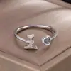 Anillo Familiar Estilo Chino para Mujer, Nicho, Aspecto de Alta Calidad, Moderno, Sencillo, Anillo Liso, Anillo Ajustable para Dedo Índice