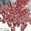 Cuentas de vidrio con grietas de hielo rojas para Año Nuevo, cuentas de bambú hechas a mano, collares, pulseras y accesorios de joyería.