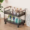Prateleira de armazenamento sob a mesa, estante móvel com rodas, carrinho para uso doméstico ao lado da mesa, estante de armazenamento de livros de vários níveis de piso