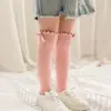Nuevos Calcetines de Algodón para Niñas Bebés de Caña Media con Encaje de Lazo de Doble Puntada para Primavera y Verano, Boca Suelta, Calcetines Apilables para Niños