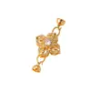 Hebilla de collar de perlas giratoria de flor de circonio incrustada de alta retención de color, chapada en cobre, oro de 18 quilates, accesorios de joyería DIY de alta gama