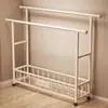 Perchero de pie para dormitorio, uso doméstico, perchero de doble barra engrosada, perchero simple, estante de almacenamiento de ropa