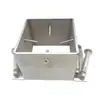Columna de Tubo Cuadrado de Madera Anticorrosiva con Base Fija, Hierro Galvanizado, Acero Inoxidable, Sin Soldadura, Funda de Goma en Cuatro Lados, Base Empotrada en el Suelo