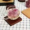 Posavasos de Madera Retro con Ranuras, Posavasos de Madera Maciza para Té, Manteles Individuales de Café de Lujo Ligero y de Gama Alta, Posavasos de Cocina Aislantes del Calor y Anti quemaduras