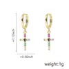 Joyas Calientes Europa y América Celebridad de Internet INS Cruz Caliente Nicho Simple Retro Chapado en Cobre Oro de 18 Quilates Pendientes Pendientes