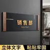 Placa de porta de escritório, placa de departamento criativa retrô de alta qualidade para reunião do gerente geral, sem necessidade de furar, placa de lembrete caloroso