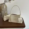 Bolso de axila tejido a mano de estilo coreano, de nicho, para mujer, bolso tote casual de moda, bolso de hombro de gran capacidad para mujer
