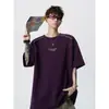 2026 Verano Nuevo Estilo Juvenil Peso Pesado 260g Bordado en el Hombro Diseño Holgado Manga Corta Camiseta Superior Estilo Coreano para Hombre