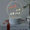 Venta al por mayor de fábrica tablero de escritura DIY de moda en internet luz nocturna luz nocturna 3D tablero de mensajes luminoso acrílico borrable