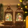 Lámpara de viento de cristal de Papá Noel, lámpara de viento con relleno de agua de nieve, decoración vintage, muñeco de nieve, candelabro navideño, adornos transfronterizos