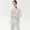 Baicai 100% caxemira 2026 nova blusa de base de malha casual feminina gola redonda estilo duas peças falsas cardigã de cor sólida