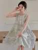 Vestido de Verão Sem Mangas para Meninas, Roupa Infantil, Vestido Colete Floral Estiloso, Estilo Coreano, Moderno e Doce