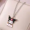 Collares Sanrio Europeos y Americanos Transfronterizos, Lindos Collares Colgantes de Kuromi y My Melody, Cadenas para Clavícula de Dibujos Animados, Accesorios para Niños