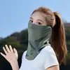 Mascarilla de Color Sólido con Protección Solar para Mujer, Velillo Transpirable Anti-UV de Seda de Hielo para Hombre, Máscara Parasol para Ciclismo y Conducción al Aire Libre
