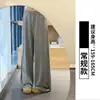 Calça feminina de fibra de amônia imitando cobre, corte relaxado, pernas largas, adequada para primavera e outono, com cós largo, caimento fluido, efeito emagrecedor, design casual de perna reta e estilo esportivo