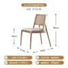 Silla de Comedor de Madera Maciza Vintage Hotel Restaurante Silenciosa Bolsa Suave Silla de Mimbre Casual Silla de Mimbre de Diseñador Nórdico Natural