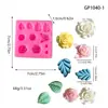 Moldes de silicona grandes y pequeños con forma de rosa y hojas verdes, para hacer velas aromáticas para derretir, chocolate, fondant y decoraciones para pasteles