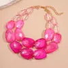 Collar de Perlas con Cuentas de Vidrio Acrílico Transfronterizo Europeo y Americano, Cadena Versátil para Suéter, Collar de Lujo Ligero de Alta Gama para Mujer