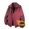 Nueva Colección Otoño/Invierno 2026: Chaqueta de Trabajo de Color Sólido para Hombre, Tendencia y Versátil, Estilo Americano, Cuello Reversible, Corte Holgado, Ropa de Abrigo