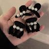 Lindo top de calavera alta clip de terciopelo perlado femenino celebridad de internet clip para flequillo tamaño pequeño diadema de princesa clip para cabello suelto accesorios para el cabello
