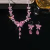 Conjunto Transfronteiriço Estilo Europeu e Americano Zircônia Micro-Incustada Corrente de Clavícula Colar de Flor Joias Acessórios para Uso Diário para Mulheres