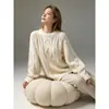 Suéter de tricô branco estilo preguiçoso para mulheres, novo design outono e inverno 2026, nicho, top de tricô solto