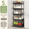 Carrito Estante de Almacenamiento de Cocina con Ruedas, Estante de Almacenamiento Multicapa para Dormitorio, Estante de Almacenamiento Doméstico de Pie, Modelo Popular