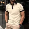 Camisa POLO de manga corta para hombre de venta caliente transfronteriza europea y americana, impresión 3D, casual de negocios, botón, solapa, Polo