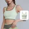 Sujetador deportivo Pilates de bloques de color, a prueba de impactos de alto impacto, push-up, realza el busto, reduce los bultos laterales, sujetador de yoga para deportes al aire libre para mujer