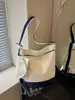 Bolsa estilo preguiçoso feminina 2026 nova bolsa de lona moda casual para trabalho deslocamento bolsa de ombro única bolsa transversal tipo balde