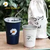 Taza de una sola capa Acero inoxidable 304 Margarita Pequeña Moderna Taza de café Estilo Ins Estilo Camping Taza de agua Taza pequeña con logotipo impreso