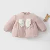 Chamarra de algodón acolchada para bebé, top acolchado grueso, abrigo cálido para niñas, 120g, abrigo de otoño/invierno para bebés y niños pequeños para niñas