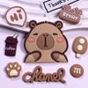 Capibara Capibala PVC Pegamento suave Decoración Hecho a mano Accesorios de bricolaje Funda de teléfono móvil Dibujos animados Agujero Zapatillas Taza Pegatina