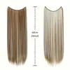 Extensiones de cabello de línea de pesca transfronteriza europeas y americanas, extensiones de cabello largo liso invisibles y sin costuras, disponibles en múltiples colores, para exportación