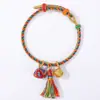 Zongzi Pequeno Tecido à Mão com Fio de Cinco Cores, Novos Acessórios DIY Estilo Étnico Chinês, Pulseiras Festivas Infantis Estilo Casal