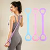 Banda de Resistencia en Forma de 8 para Mujeres, Ejercicio de Espalda y Hombro, Correa de Estiramiento para Yoga en Casa, Cuerda Elástica de Silicona para la Espalda